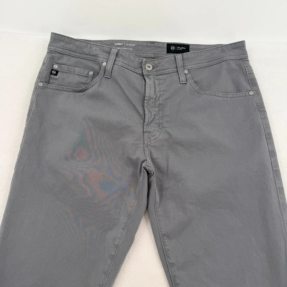 AG Adriano Goldschmied Men 34x32  Everett Slim Straight Grey Pants 1794SUDGTGY